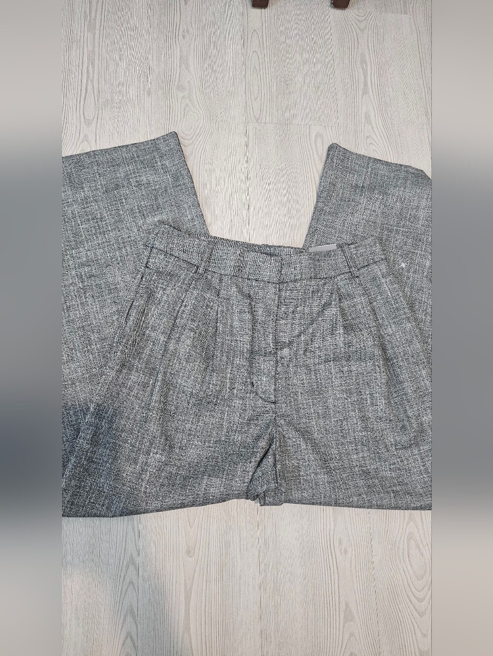 Worthington Gray Textured Wide-Leg Pants